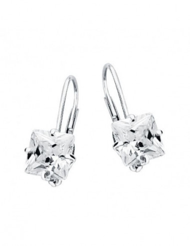 18K PENDIENTES ORO BLANCO PIEDRA...