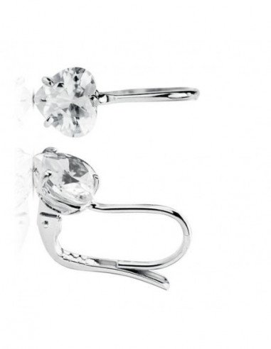 18K PENDIENTES ORO BLANCO PIEDRA...
