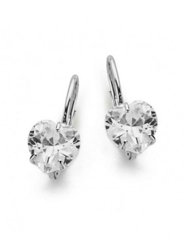 18K PENDIENTES ORO BLANCO PIEDRA...