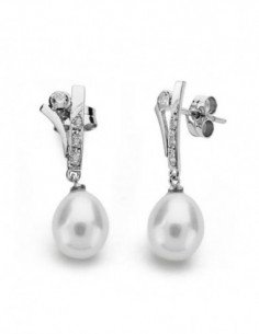 18K PENDIENTES ORO BLANCO...