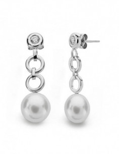 18K PENDIENTES ORO BLANCO...