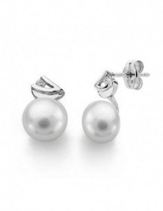 18K PENDIENTES ORO BLANCO...