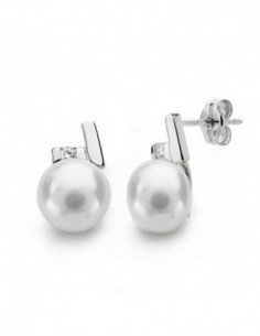 18K PENDIENTES ORO BLANCO...