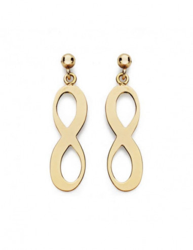 18K PENDIENTES INFINITO PRESION 20X6 MM
