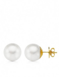 18K PENDIENTES PERLA...