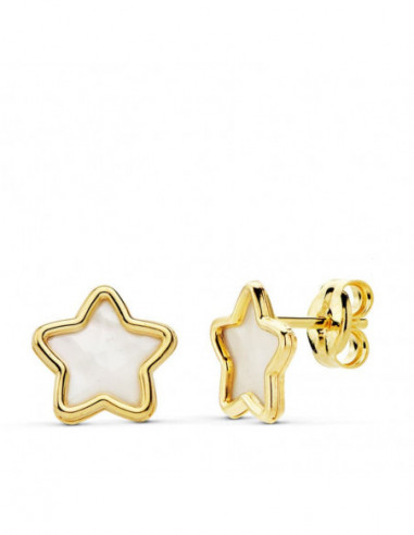 18K PENDIENTES ORO AMARILLO ESTRELLA...