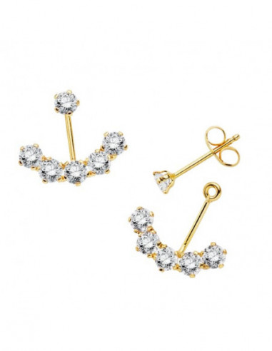 18K PENDIENTES CIRCONITAS EAR JACKET...