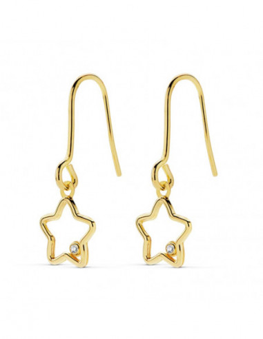 18K PENDIENTES ESTRELLA CIRCONITAS...