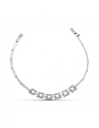 18K PULSERA ORO BLANCO CUADRADOS...