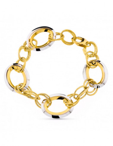 18K PULSERA BICOLOR ESLABONES 11.15 GR