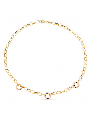 18K GARGANTILLA ORO BICOLOR ESLABONES...
