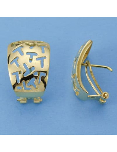 18K PENDIENTES CALADOS 19X14 MM