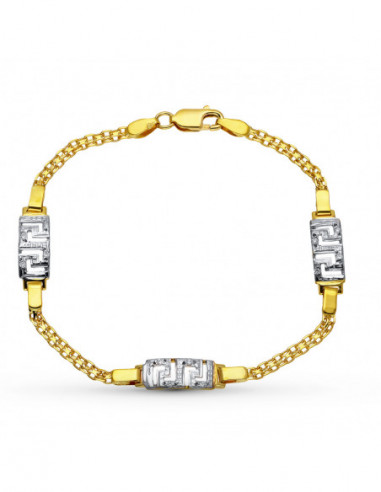 18k PULSERA ORO BICOLOR JUEGO...