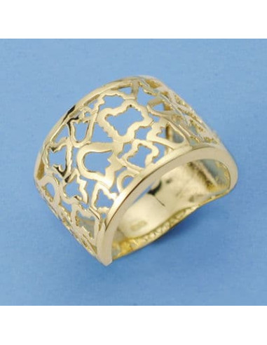 18K SORTIJA OSOS Y TULIPANES CALADOS