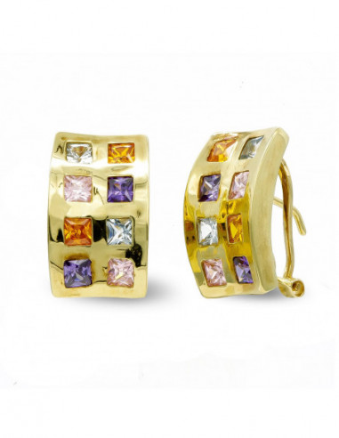 18K PENDIENTESO ORO AMARILLO Y...