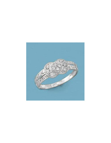 18K SORTIJA ORO BLANCO Y CIRCONITAS