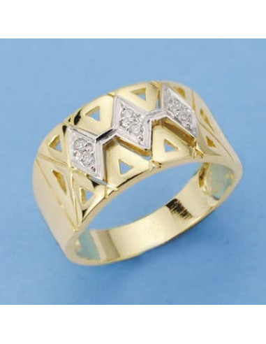 18K SORTIJA BICOLOR ROMBOS