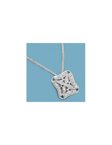 18K GARGANTILLA ORO BLANCO Y CIRCONITAS