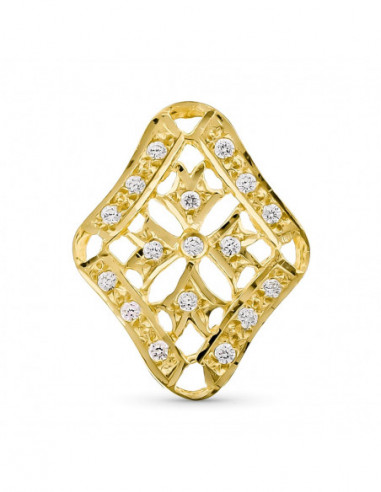 18K COLGANTE ORO AMARILLO ROMBO...