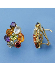 18K PENDIENTES PIEDRA COLOR...