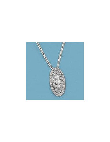 18K GARGANTILLA ORO BLANCO Y CIRCONITAS