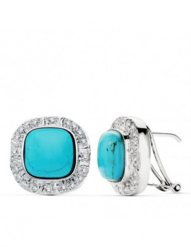 18K PENDIENTES TURQUESA 10 MM Y...