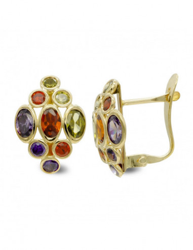 18K PENDIENTES ORO AMARILLO PIEDRAS...