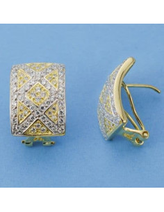 18K PENDIENTES BICOLOR...