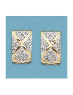 18K PENDIENTES BICOLOR...