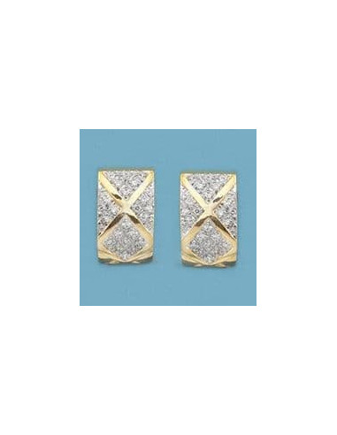 18K PENDIENTES BICOLOR CIRCONITAS