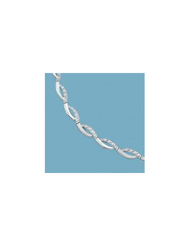 18K GARGANTILLA ORO BLANCO Y CIRCONITAS