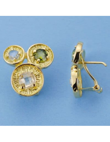 18K PENDIENTES ORO AMARILLO PIEDRA...