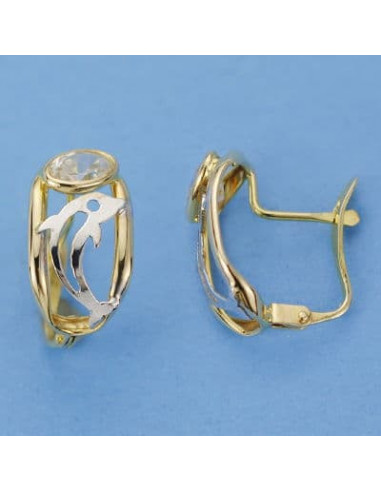 18K PENDIENTES ORO AMARILLO CIRCONITA...