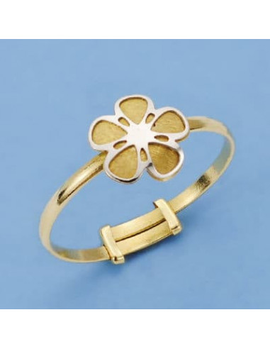 18K SORTIJA BICOLOR FLOR CIRCONITA