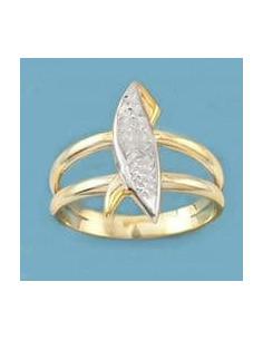 18K SORTIJA BICOLOR TALLADA