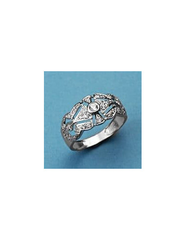 18K SORTIJA CIRCONITAS ORO BLANCO