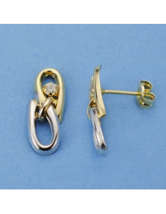 18K PENDIENTES BICOLOR...