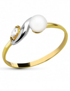 18K SORTIJA ORO BICOLOR...