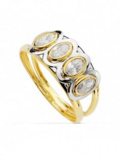 18K SORTIJA PIEDRAS OVAL...