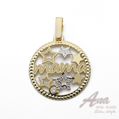 9K COLGANTE BICOLOR MAMA...