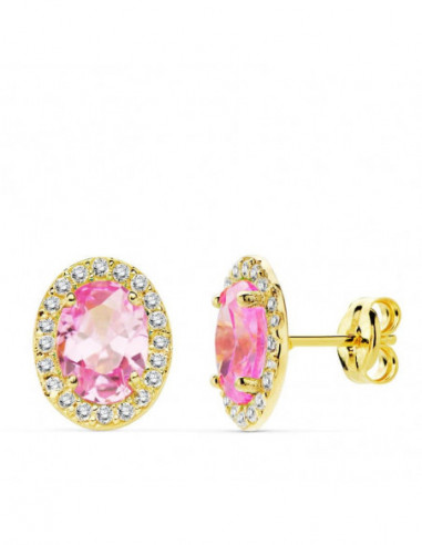 18K PENDIENTES ORO AMARILLO PIEDRA...