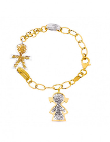 18K PULSERA BICOLOR NIÑO NIÑA 10.50 GR