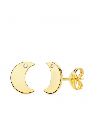 18K PENDIENTES LUNA LISA CIRCONITA...