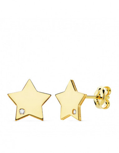 18K PENDIENTES ESTRELLA CIRCONITAS...