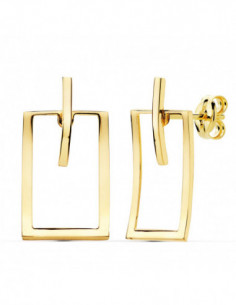 18K PENDIENTES RECTANGULO Y...