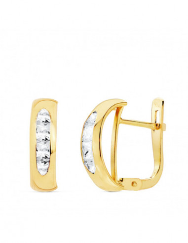 18K PENDIENTES BANDA CIRCONITAS...