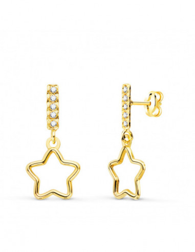 18K PENDIENTES ORO AMARILLO COLGANTE...