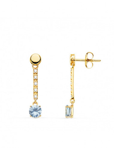 18K PENDIENTES ORO AMARILLO PIEDRA...