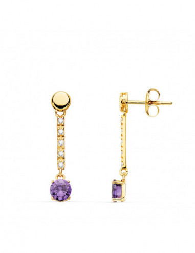 18K PENDIENTES ORO AMARILLO PIEDRA...