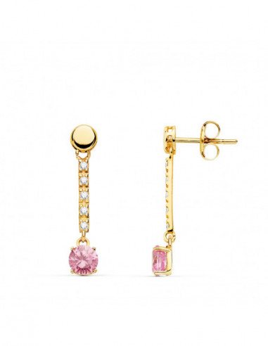 18K PENDIENTES ORO AMARILLO PIEDRA...